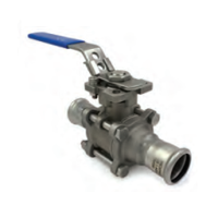 TruPress stainless steel 3 piece ball valve