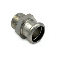 TruPress stainless steel male adapter for compressed air and fluid piping systems